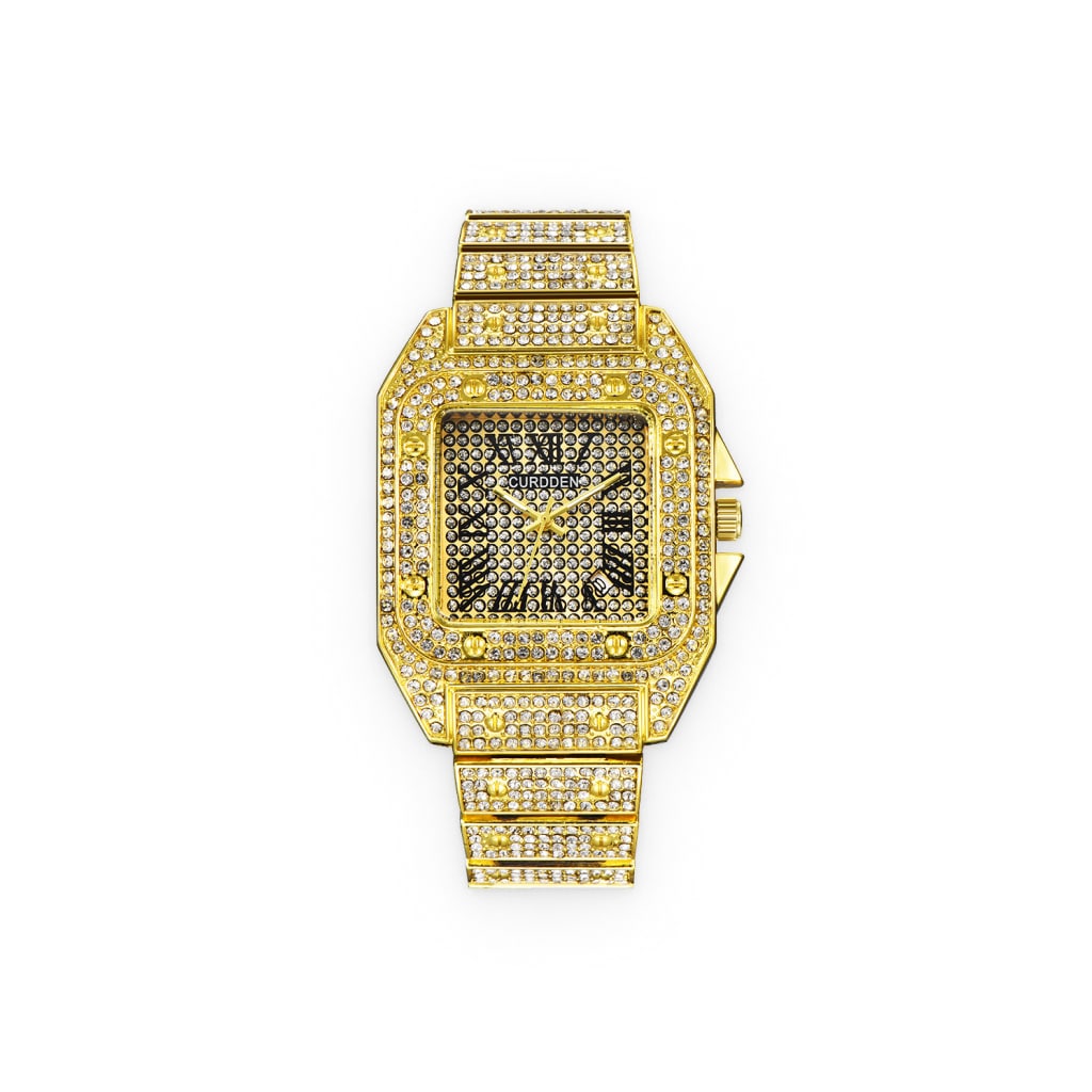 Trendy Square Dial Watch - Gold main image 0