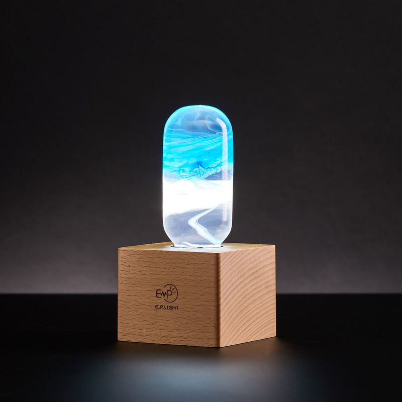 Cube Wood Light Base
