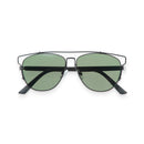 Green Panto Flat-Front Metal Aviators