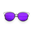 Women’s Bold Purple Cat-Eye Aviator Sunglasses