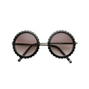 Black & Lavender Flower Frame Sunglasses