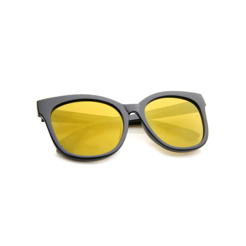 Mirrored Flat Cat Eye Glasses