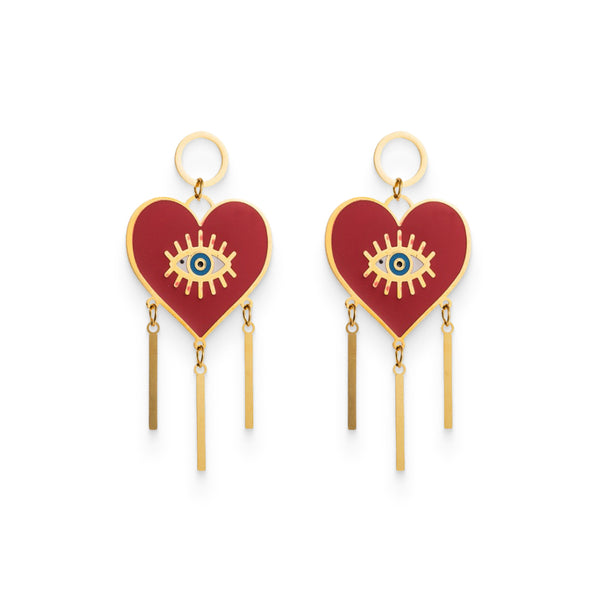Heart Shaped Long Earrings