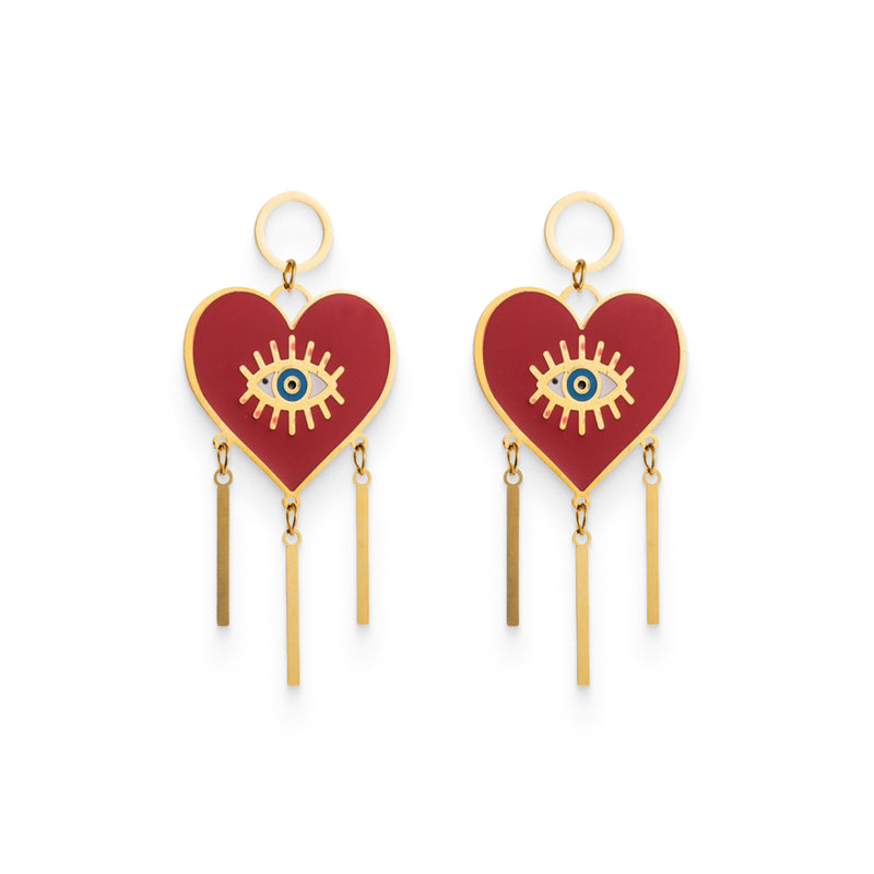 Heart Shaped Long Earrings