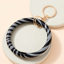 Zebra Print Leather Key Ring