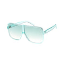 Green Oversize Flat-Top Festival Sunglasses