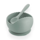 Mint Wavy Suction Bowl & Spoon Set