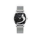 Silver & Black Women’s Diamond Quartz Watch