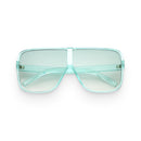 Green Oversize Flat-Top Festival Sunglasses