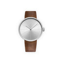 Brown Leather Strap & Silver Dial Men’s Minimalistic Watch