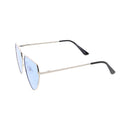 Silver & Blue Retro Flat-Top Triangle Sunglasses